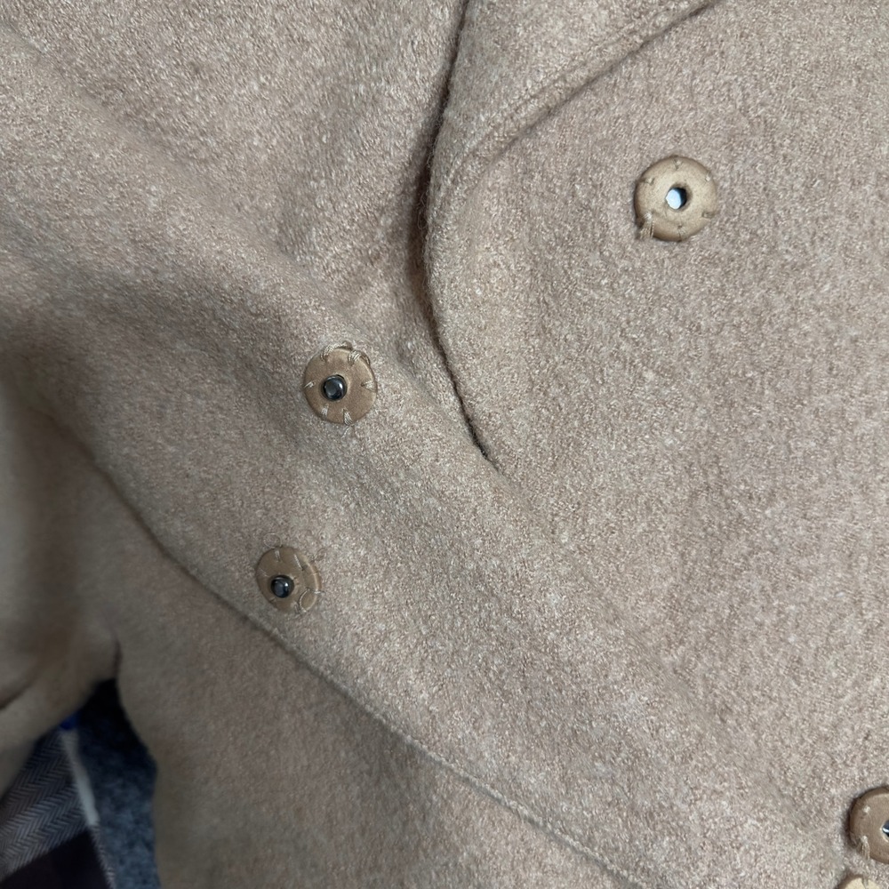 Cynthia Rowley Wool Blend Collar Outerwear Classic Jacket Tan Neutral Coat Small - Picture 5 of 5